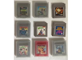 Nine Nintendo Gameboy Cartridge Games: Pokeman, Space Invaders, Football &b More