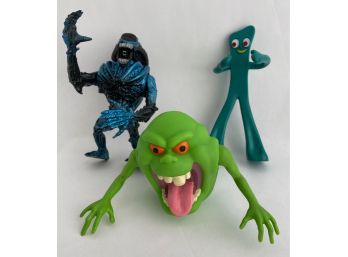 1984 Ghostbusters Slimer, 1992 Kenner Fox Aliens Gorilla & Gumby Figurine