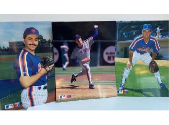 3 New York Mets, Baseball 8x10s: Gregg Jeffries, John Franco, Frank Viola, 1990s
