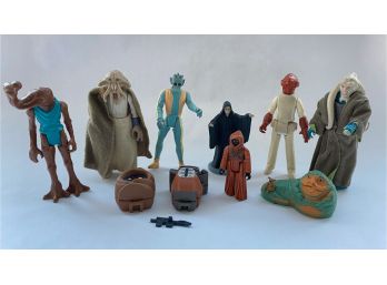 10 Star Wars Alien Figurines, Some Original Kenner, Micro Machine Mini Heads & More, Oldest 1978