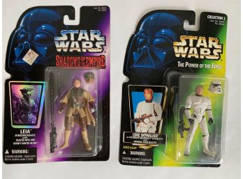 1996 Star Wars New In Box  POTF Kenner Figures: Luke & Leia 1996