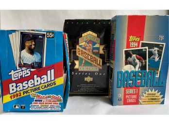 1,000s Of Baseball Cards In Original Boxes, Topps & Upper Deck, 1990s
