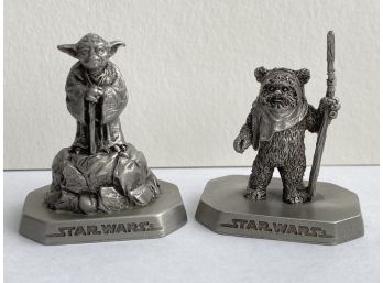 1994 Star Wars Miniature Pewter Figurines: Yoda & Ewok
