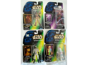 1996 Star Wars New In Box  POTF Kenner Figures: Lando, Luke Skywalker, AT-ST Driver, R5-D4 Droid