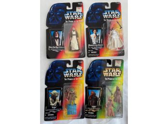 1996 Star Wars New In Box  POTF Kenner Figures: Obi-wan, Princess Leia, Yoda & Jawas