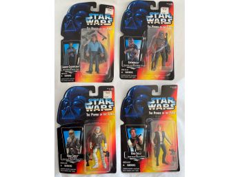 1995 Star Wars New In Box  POTF Kenner Figures: Lando, Chewbacca & 2 Han Solos