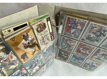 Over 500 Baseball & Football Cards In Binder: Topps, Fleer & Playoff Pinnacle, 1990s