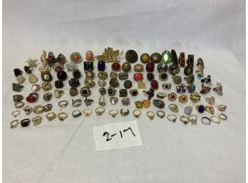 Gold Toned Costume Jewelry Ring Lot #2-17