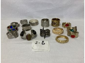 Costume Jewelry Hinged Silver & Gold Toned Bracelets #2-6