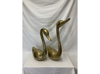 Solid Brass Swans