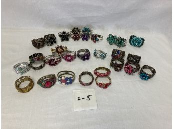 Costume Jewelry Hinged Jeweled Bracelet Lot #2-5