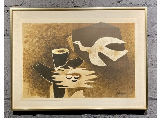 Original 1956 Derriere Le Miroir Lithograph By Georges Braque Titled L'oiseau Et Son Nid