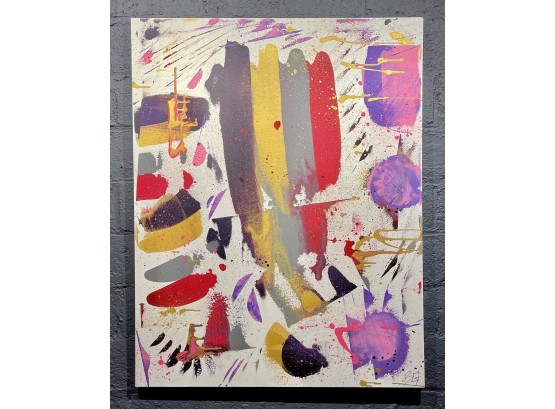 Original Abstract Acrylic On Canvas Titled Playful Spring By Contemporary CT Artist Brysen Glasper