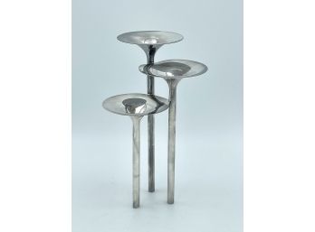 1960s Concerto Di Trombe Candleholder By Lino Sabattini For Christofle - Made In France