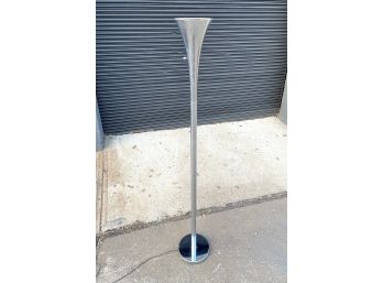 Vintage Chrome Torchiere Floor Lamp Attributed To Laurel