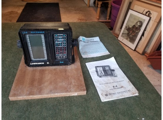 Lowrance Fish Finder Mounted On Plywood