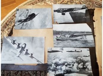 Vintage Scrap Book With WW2 Military Plane Pictures