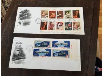 Apollo Soyuz (1975) And Centennial Universal Postal Union (1974) First Day Of Issue Stamp Sets