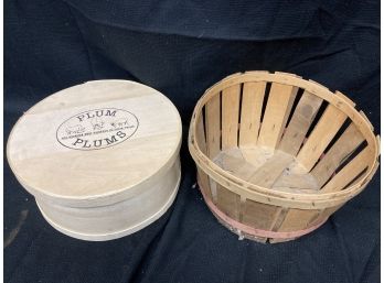 Wooden Cheese Container And Apple Basket