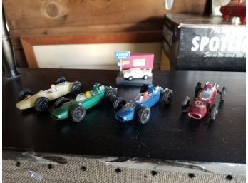 Vintage Plastic Toy Lot 4 Ferrari Indy Race Cars