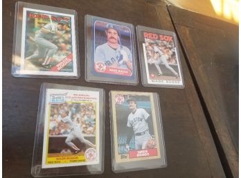 Lot Of 5 Vintage 1980s Wade Boggs Red Sox Baseball Cards Fleer & Topps