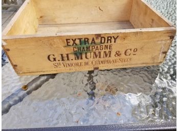 Vintage Wooden Mumm's Champagne Wine Box