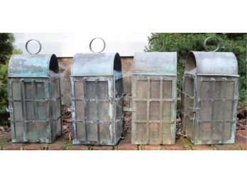 Collection Of 4 Vintage Outdoor Wall Fixtures
