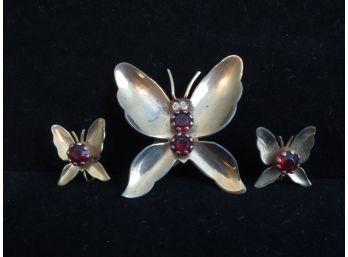 Butterfly Brooch And Earrings Set