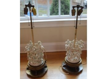 Pair Of Vintage Cherub Table Lamps
