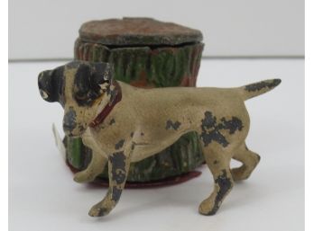 Antique Terrier Inkwell