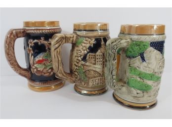 Collection Of 3 Beer Steins
