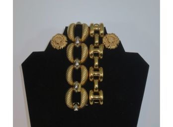 Monet Clip On Earrings And Bracelet Set
