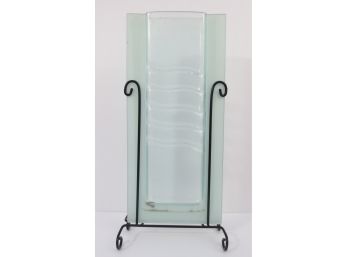 Glass Vase On Metal Stand