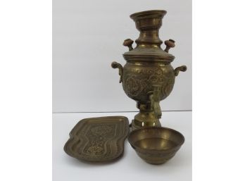 Antique Russian Samovar Tea Pot Kettle Set
