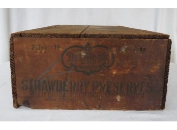Antique  Wooden Delmonte Strawberry Preserves Crate