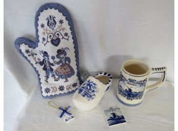 Grouping Of Blue & White Delft Pottery