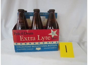 Lot No. 1 Of Fyfe & Drum Extra Lyte Beer Collectors Bicentennial Bottles Six Pack With 6 Different Designs