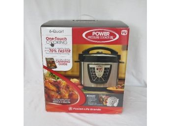 Brand New XL 6 Quart Power Pressure Cooker By Fushion Life Brands-Opened For Photos Only!