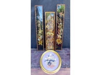 Attractive Lot Of Framed Pressed Flowers