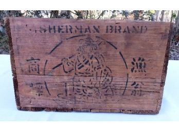 Vintage Asian Wooden Shipping Crate - Mott Street, NYC Sherman Brand Man Chong Loon Co. - Hong Kong