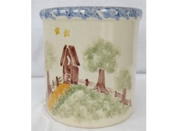 Robinson Ransbottom Pottery Roseville, OH Hand Painted Kitchen Utensil Crock - Alpine Pottery