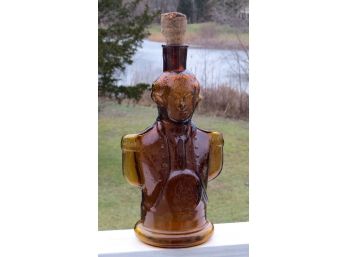 Figural George Washington Bitters Style Amber Bottle - Likely Clevenger Bros, Clayton NJ