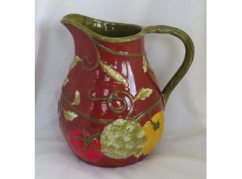 MWW Market Hand Painted Ceramic Pitcher-Utensil Holder-Vase