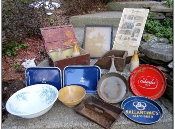 Mixed Lot Of Country Collectibles, Rustic Items Wide Variety