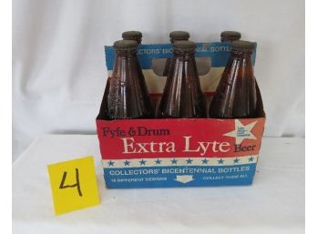 Lot No. 4 Of Fyfe & Drum Extra Lyte Beer Collectors Bicentennial Bottles Six Pack With 6 Different Designs