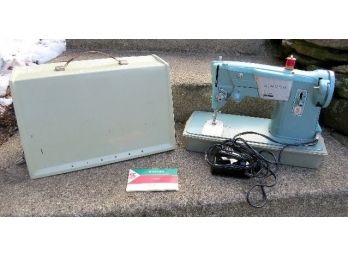 Turquoise Color Cased Early 1960's Singer Model 327 Sewing Machine - All There