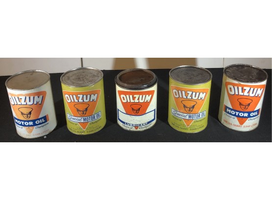 Oilzum Motor Oil And Lubricant Quart Cans, No Barcodes (full)