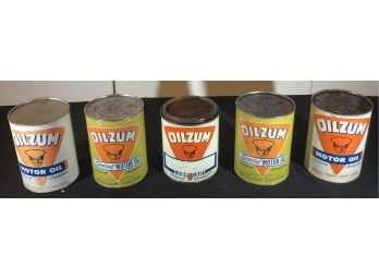 Oilzum Motor Oil And Lubricant Quart Cans, No Barcodes (full)