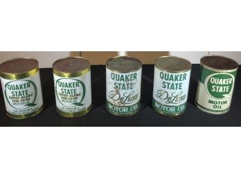 Quaker State Motor Oil Collector Quart Cans (Full)