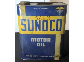 2 Gallon Sunoco Motor Oil Can (half-full))